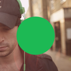 a Spotify green circle overlayed onto an image